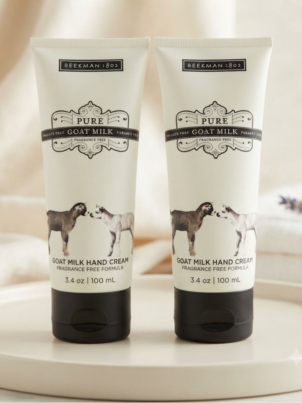 Beekman 1802 Pure Goat Milk Hand Cream DUO 3.4 oz. (FRAGRANCE FREE) - Sealed